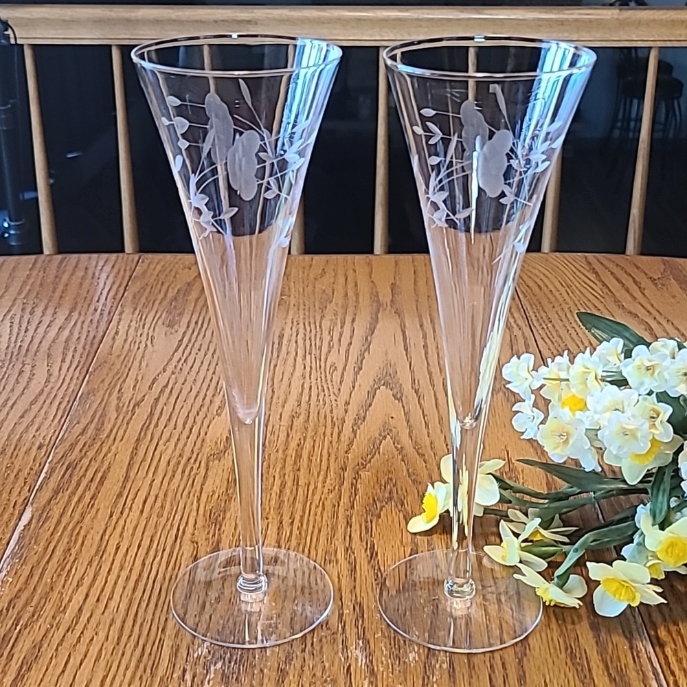 Princess House Toasting Champagne Flutes - Set of 2